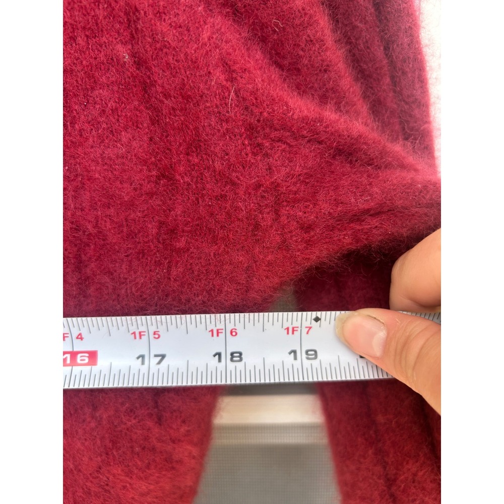 J.Crew Womens Burgundy 100% Cashmere Ribbed V-Neck Collared Sweater M Fall - Picture 6 of 13